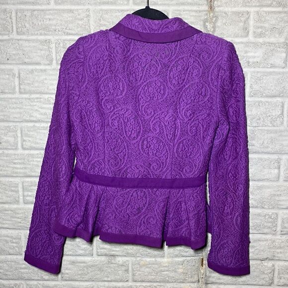 MSRP $448 Nanette Lepore Summer Flame Lace Peplum Jacket Women's Size 4 - Picture 4 of 10